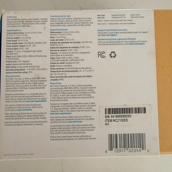 NEST Weatherproof Outdoor Security Camera - 24/7 Live Stream - Picture 2 of 7